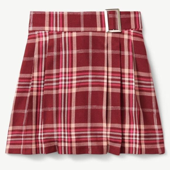 Justice Girls medium 10 Faux Wrap Plaid Skirt with shorts - Picture 1 of 13